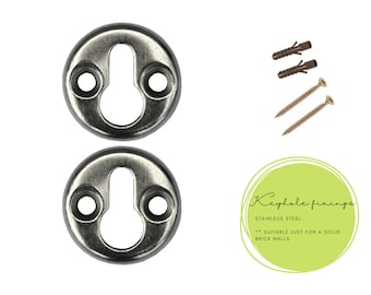Strong Heavy Duty Flush Keyhole Hanger Bracket Kit with Fixings, Suitable for Solid Brick Masonry or Plasterboard Walls