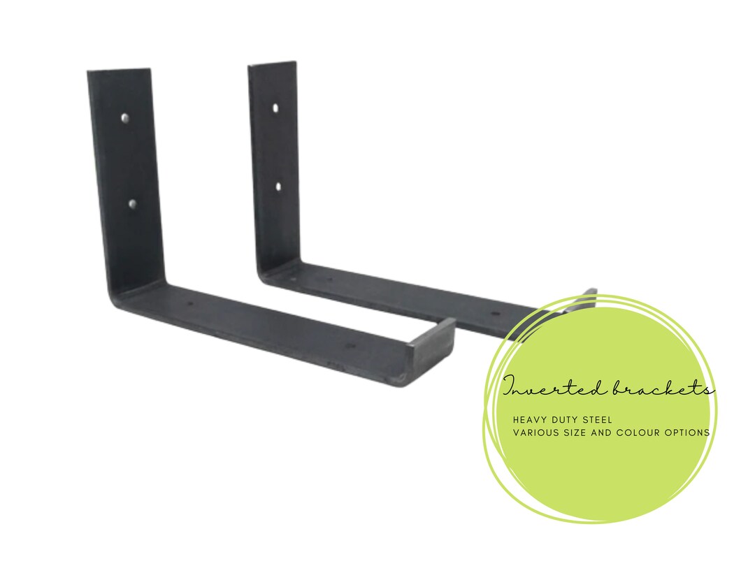 2x Powder Coated Inverted Shelf Brackets Screws Included Etsy UK