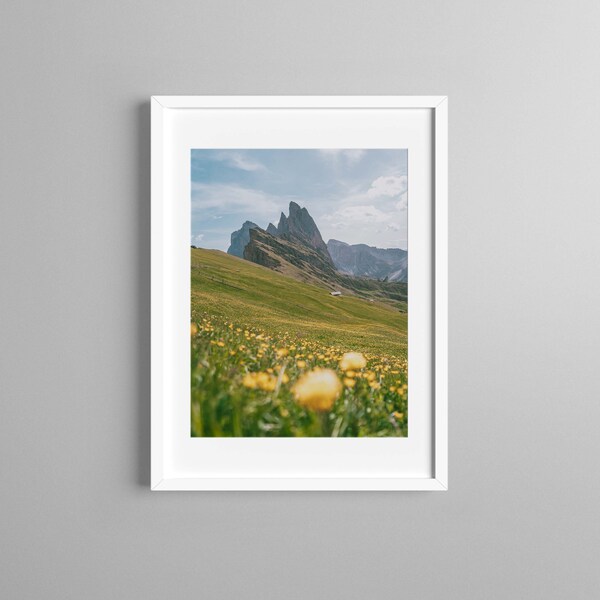 Seceda Landscape, Seceda Ridgeline Wall Art, Seceda Photography, Dolomites Landscape Picture, Italian Alps Moutains Poster, Home Decor