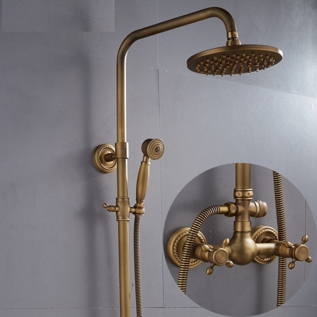 European Style Bathroom Shower System Antique Style Copper Shower