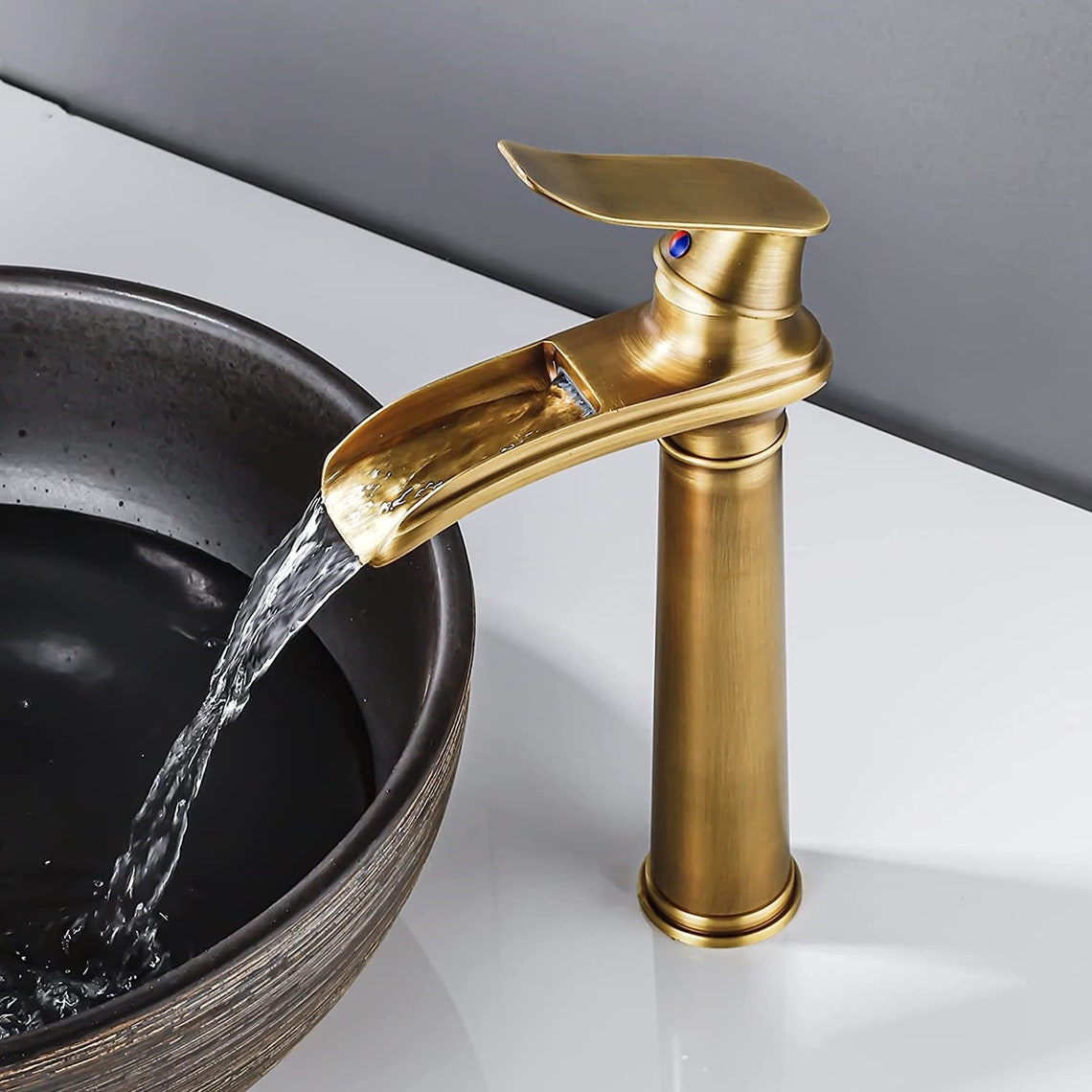 Bathroom Antique Faucet High Waterfall Wash Basin Mixer Tap - Etsy