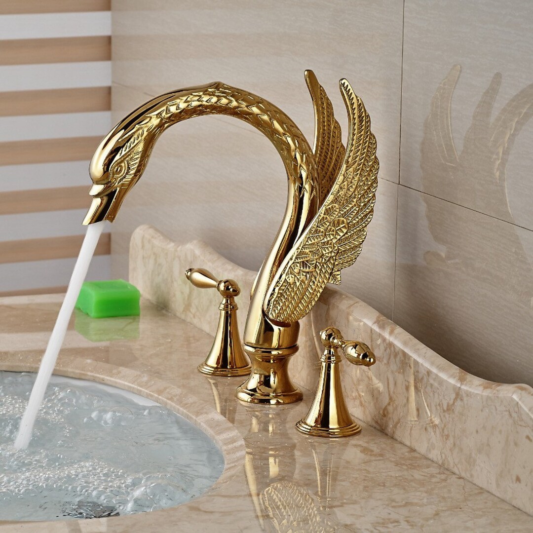 Bathroom Bird Faucet , Basin Faucet , Gold Brass Faucet , Basin Mixer Tap , Polished Gold Faucet ...