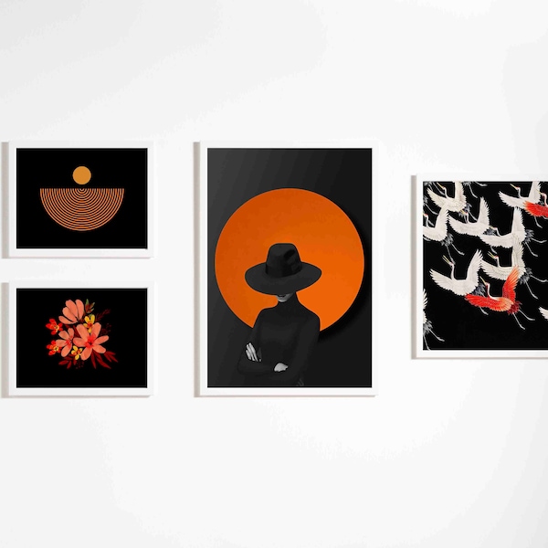 Orange Wall Decor Etsy