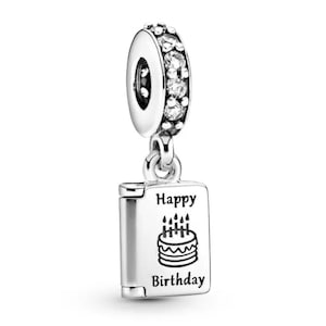 Happy birthday silver charms s925 compatible with pandora charm bracelet zdjęcie 8