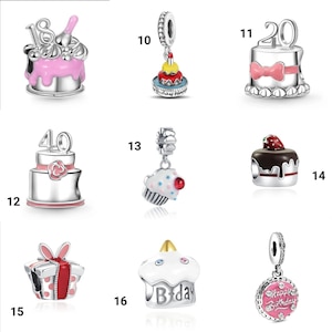 Happy birthday silver charms s925 compatible with pandora charm bracelet zdjęcie 3