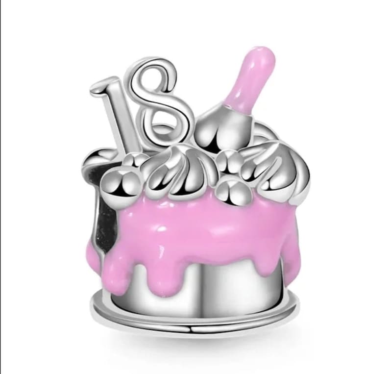 Happy birthday silver charms s925 compatible with pandora charm bracelet zdjęcie 5