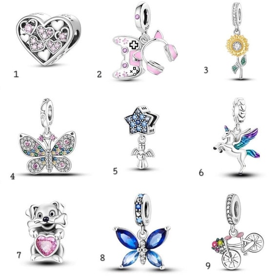 925 Silver Charms in Various Styles Sterling Silver Charm for Bracelet Gift for Her Family Friends Etsy