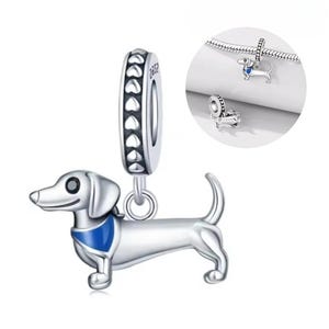 AEEQO ダックスフント犬ペンダントチャーム、パンドラチャームに