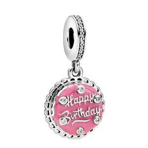 Happy birthday silver charms s925 compatible with pandora charm bracelet zdjęcie 7