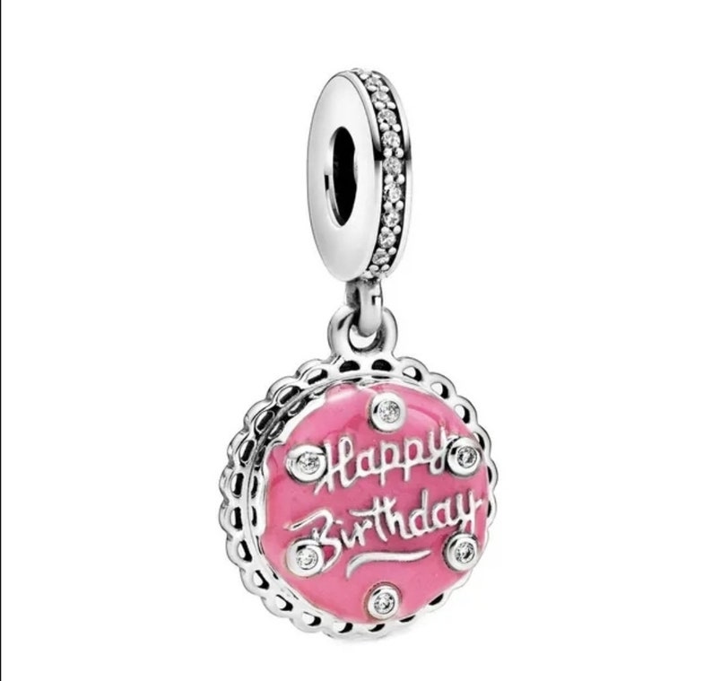 Happy birthday silver charms s925 compatible with pandora charm bracelet zdjęcie 7