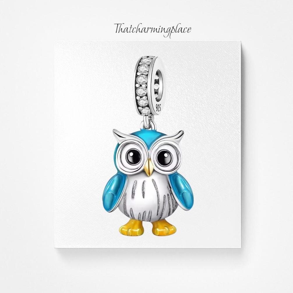 925 silver owl charm sterling silver dangle charms for bracelet