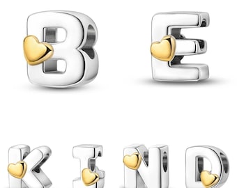 925 sterling silver Alphabet charms Fits charm bracelet Name initials personalised letter jewellery