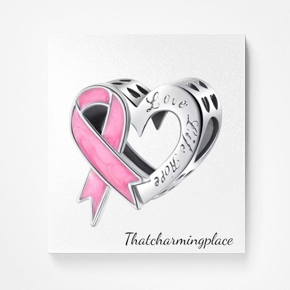 925 Sterling Silber Anhänger – Rosa Band Für Brustkrebs-Solidarität, Schlicht & Bedeutungsvoll