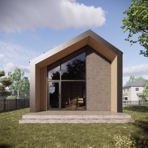 Tiny House Plans 35x20, Small Cabin Floor Plans with loft. PDF blueprint plans