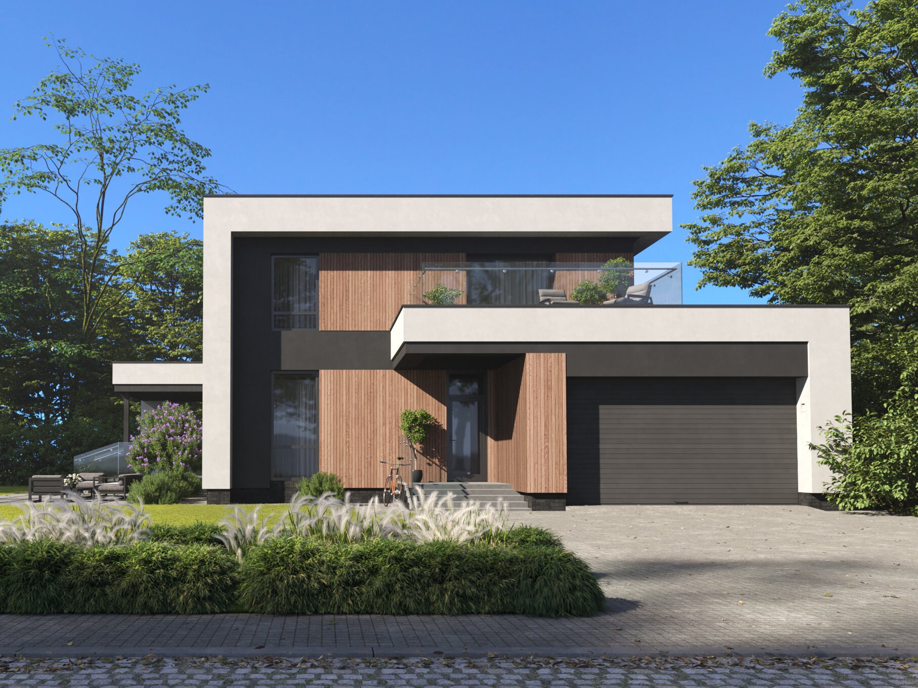 Modern 2 Story House Plans With Garage 60x50 4 Bedroom Floor Etsy Canada