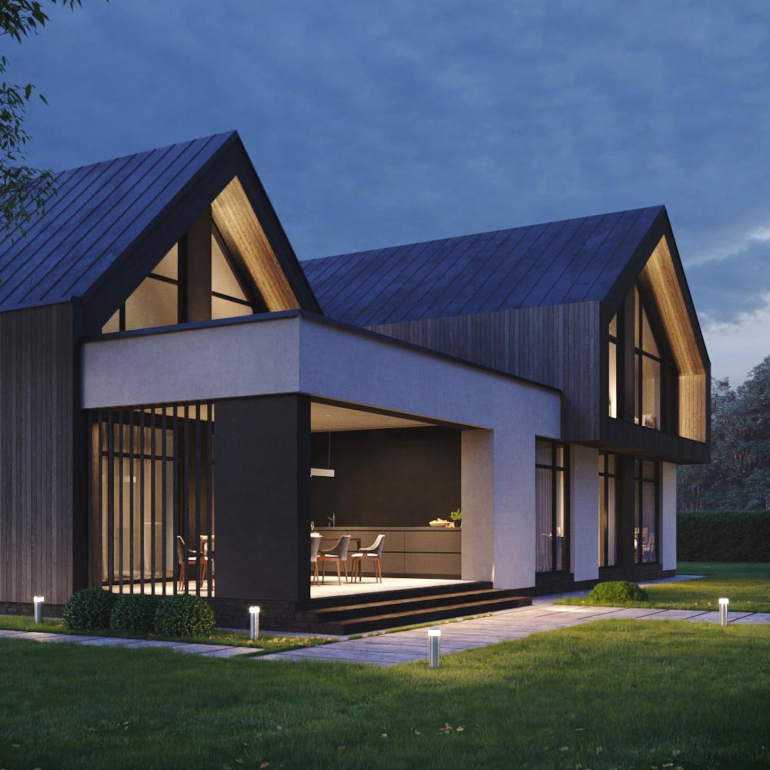 cottage-house-plans-with-loft-60x60-2-story-modern-barn-house-etsy