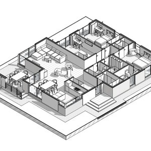 Modern House Plans with 3 bedroom, 1700 sq ft Cottage floor plan 3 bedroom, 55x45 home plans, PDF blueprint plans, Custom house drawing image 6