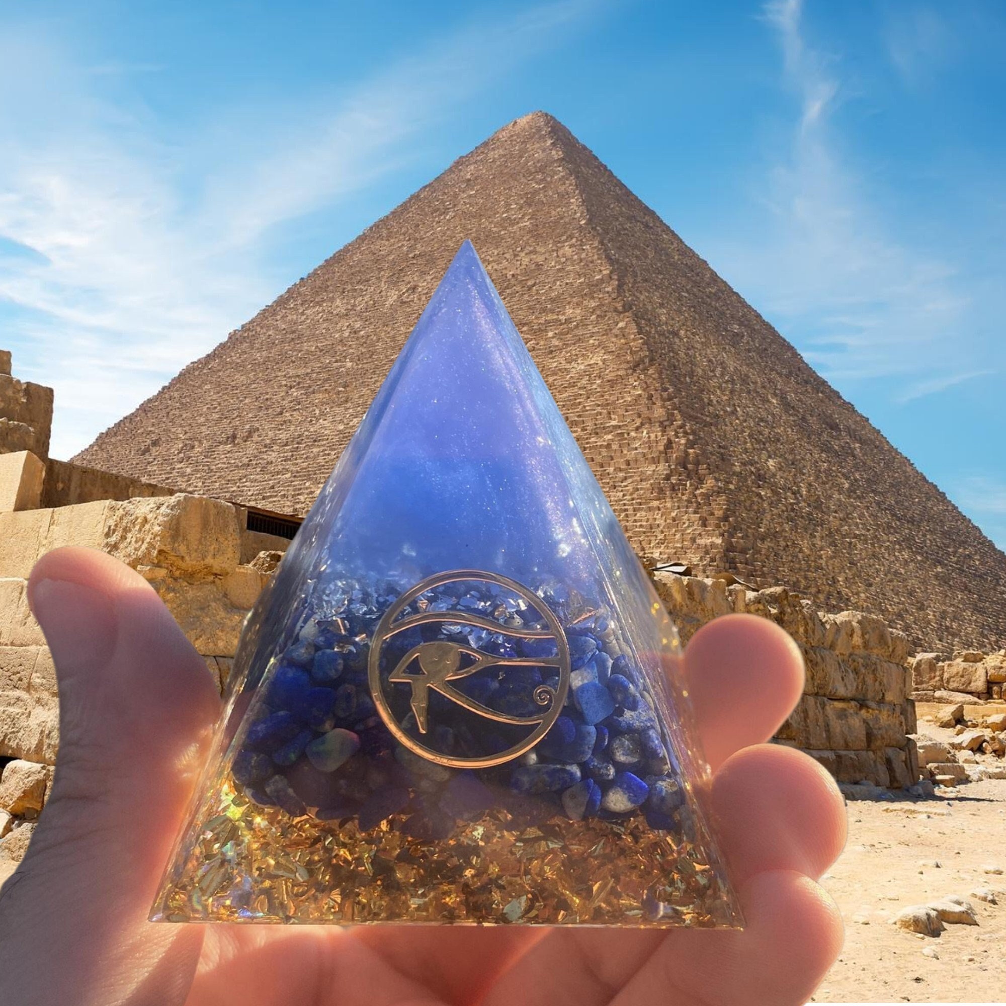 Eye of Horus Pyramid Blue Orgone Pyramids Ancient Egypt Decor Lapis Lazuli  Natural Stone Meditation Pyramids Chakra Crystal Energy Generator - Etsy