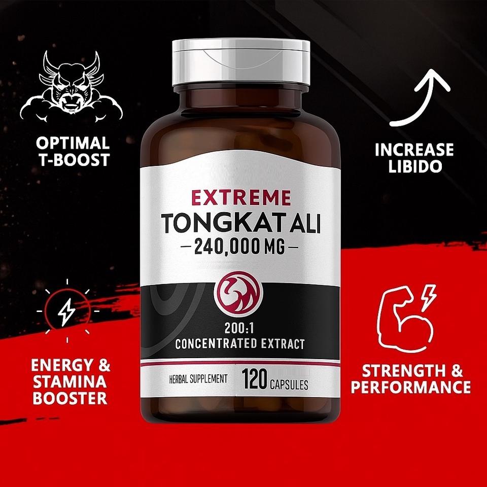 Tong Ali Capsules 200:1 High Strength Root Extract Male Enhancer & Test Boost | UK