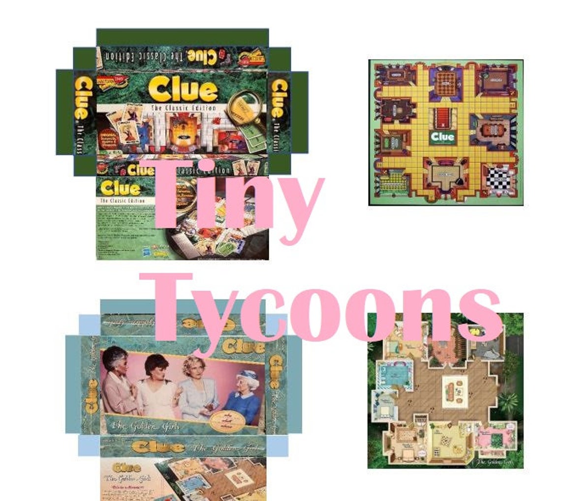 Printable - Dollhouse Board Game Templates - Classic Board Games, Clue ...
