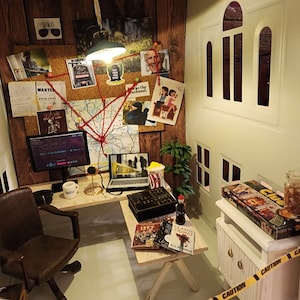 True Crime Enthusiasts Miniature Printables in 12th Scale for Dollhouse or Diorama Display