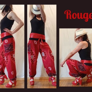 Pantalon Aladin Femme Pantalon de yoga avec poches Rouge