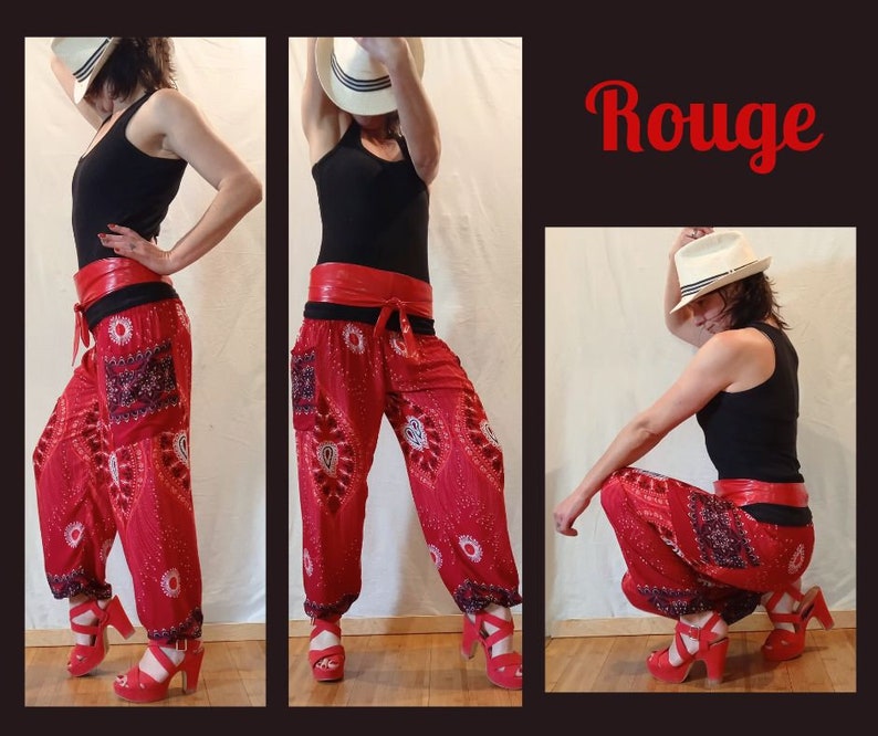 Pantalon Aladin Femme Pantalon de yoga avec poches Rouge