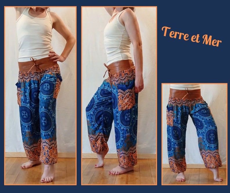 Pantalon Aladin Femme Pantalon de yoga avec poches Terre et Mer