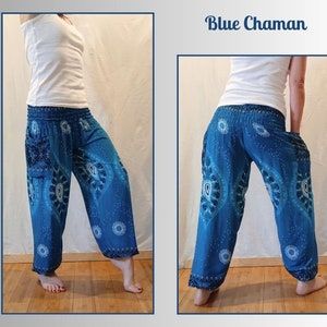 Pantalon Aladin Femme Pantalon de yoga avec poches Blue Chaman