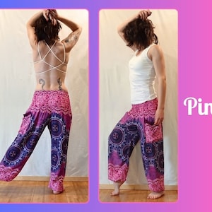 Pantalon Aladin Femme Pantalon de yoga avec poches Pink