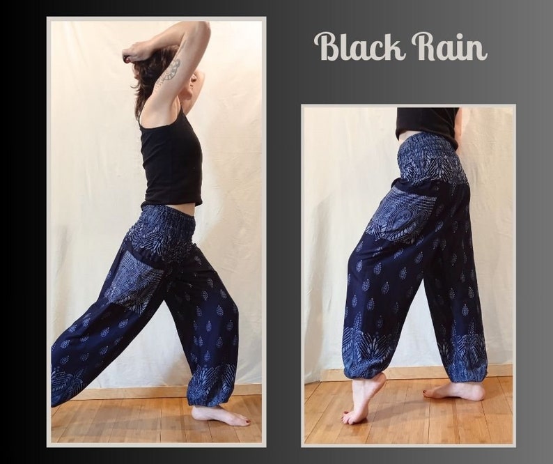 Pantalon Aladin Femme Pantalon de yoga avec poches Black Rain