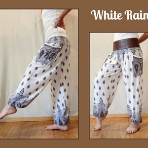 Pantalon Aladin Femme Pantalon de yoga avec poches White rain