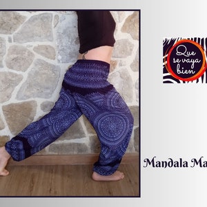 Pantalon Aladin Femme Pantalon de yoga Mandala Mandala Marine