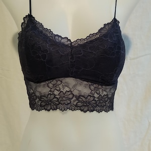 Plus size lace and lace bralette
