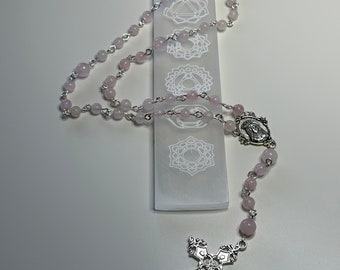 Crystal rosary beads, 5 decade rosary, rosary beads, spiritual protection beads, prayer beads