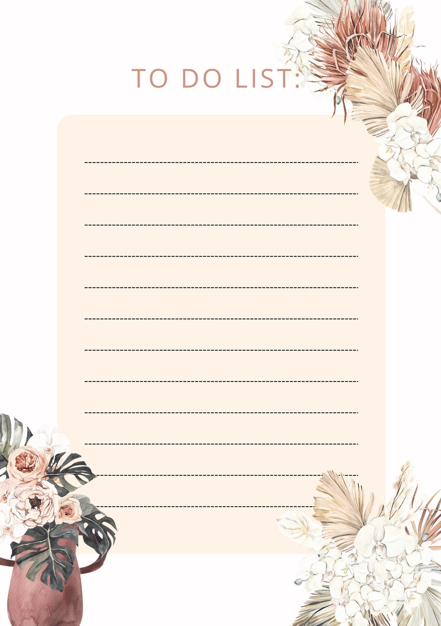 Printable Floral Design to Do List - Etsy