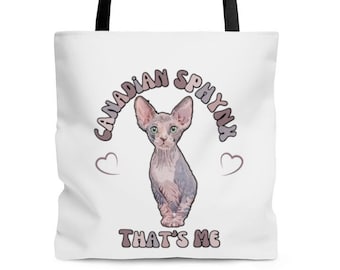 Aesthetic Canadian Sphynx Cat Tote Bag, Aesthetic Tote Bag, Cat Lover Gift, Positive Tote Bag, Trendy Tote Bag,  Everyday Tote Bag