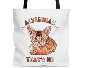 Aesthetic Abyssinian Cat Tote Bag, Aesthetic Tote Bag, Cat Lover Gift, Positive Tote Bag, Trendy Tote Bag,  Everyday Tote Bag