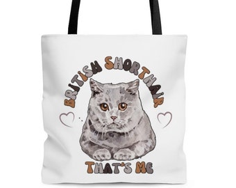 Aesthetic British Shorthair Cat Tote Bag, Aesthetic Tote Bag, Cat Lover Gift, Positive Tote Bag, Trendy Tote Bag,  Everyday Tote Bag