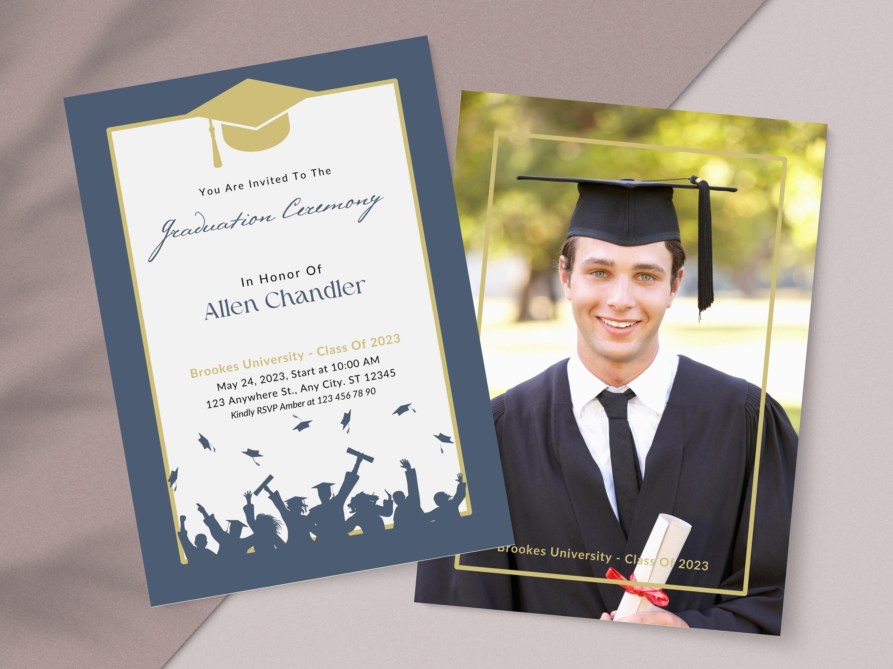 Graduation Announcement Modern Photo Graduation Ceremony Etsy