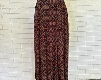 Vintage 90s Worthington rayon maxi skirt