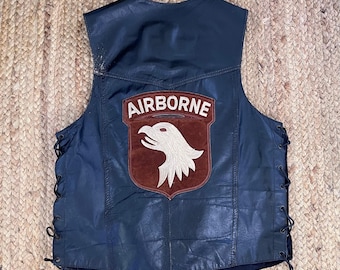 Vintage 90s leather biker vest