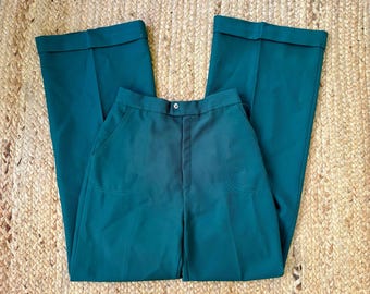 Vintage 70s green polyester pants