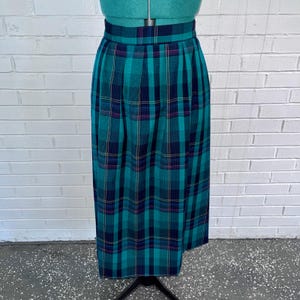 Vintage 70s/80s Miss Pendleton plaid wool maxi skirt