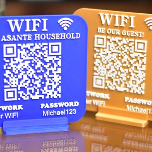 Personalized Wifi Sign, QR Code Wifi Sign With Base, Airbnb Host ...