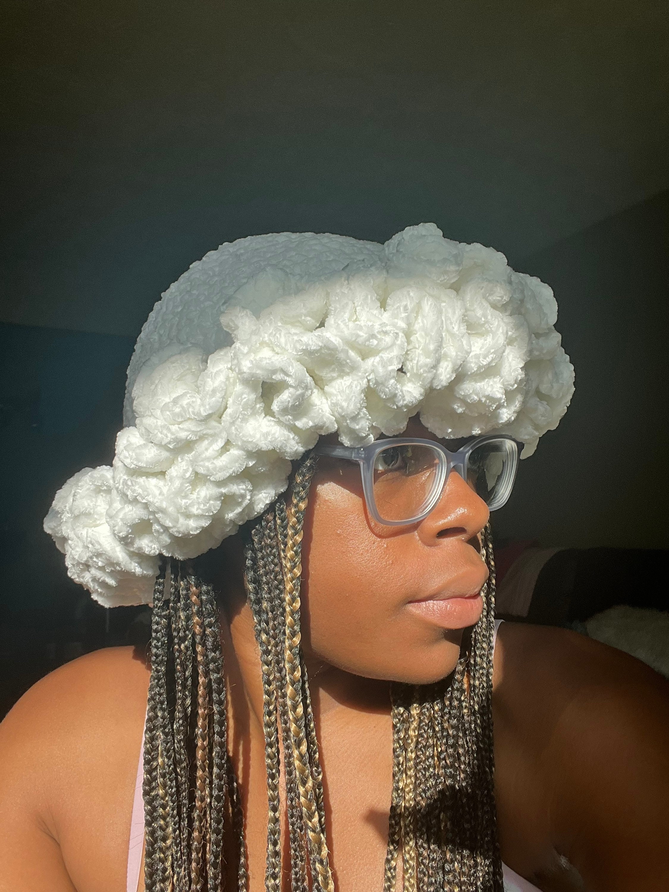 Cream Ruffle Hat Crochet Velvet Ruffle Hats - Etsy