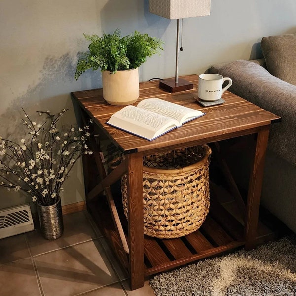 Farmhouse End Table Etsy