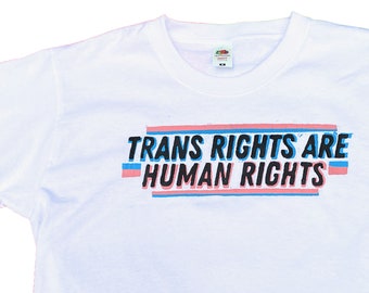 Trans Rights Are Human Rights T-Shirt - Screenprinted Sensory Friendly Pride Clothing