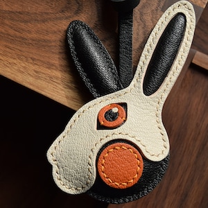 Leather Rabbit Charm, Rabbit Bag Charm, Cute Rabbit Leather Handbag/ Purse Charm, Rabbit Keychain, Gift for her, Bag Charm for Handbag