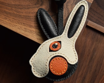 Leather Rabbit Charm, Rabbit Bag Charm, Cute Rabbit Leather Handbag/ Purse Charm, Rabbit Keychain, Gift for her, Bag Charm for Handbag